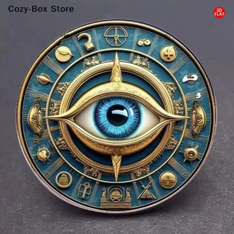 [ZY]Retro All Sight Devil's Eye Round Brooches Men Women Clothing Coat Jewelry Accessries[ZY]