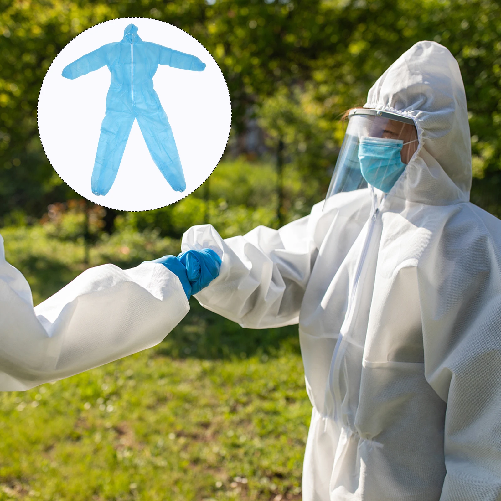 

Disposable Protective Suit One Piece Breathable Waterproof Reflective Clean Room Security Clothing Dust Chemical Prevention