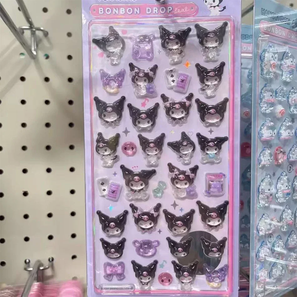 ** アニメ サンリオ クロミ ハローキティ ハンギョドン シナモロール 3D透明ゼリーステッカー クリスタル装飾ステッカー ケースDIYおもちゃ