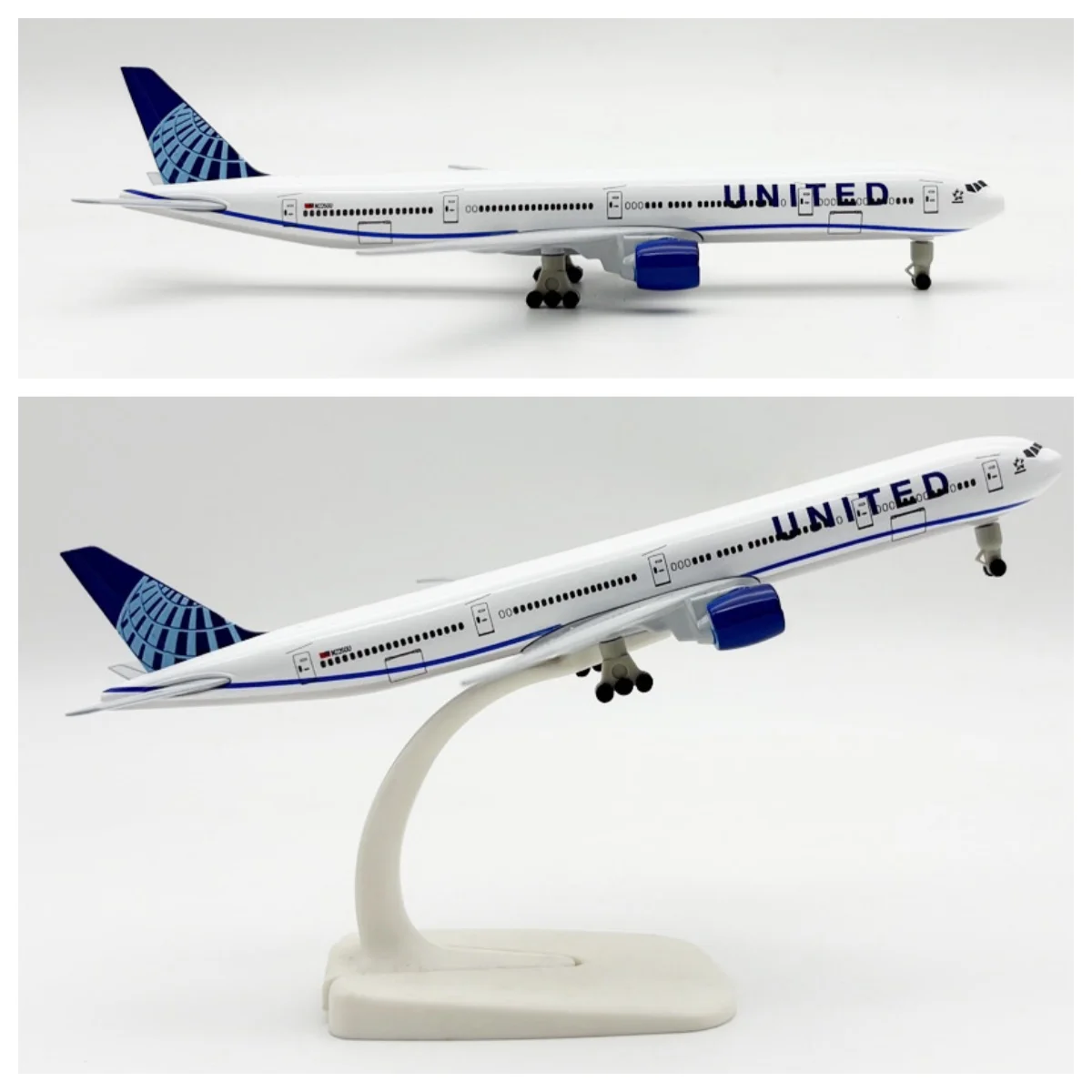Avions jouets 20CM 777 B777 United Airlines, modèle d'avion en alliage métallique avec train d'atterrissage pour enfants, réplique collectée