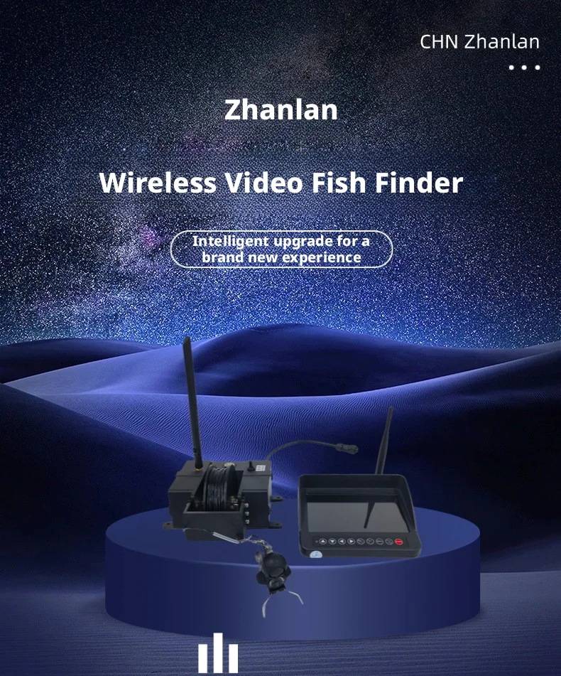 Vídeo sem fio 1080P Visão subaquática 30M Cable7 Display em tempo real 5,8G 500M Faixa sem fio