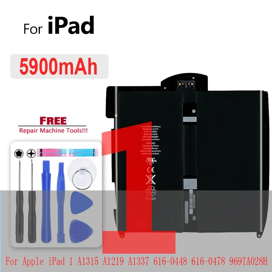 A1315 A1546 A1376 A1389 A1389 Tablet Battery For iPad 1 2 3 4 mini 1 mini4 5 Battery A1403 A1416 A1395 A1396 A1538 Mini3 A1512