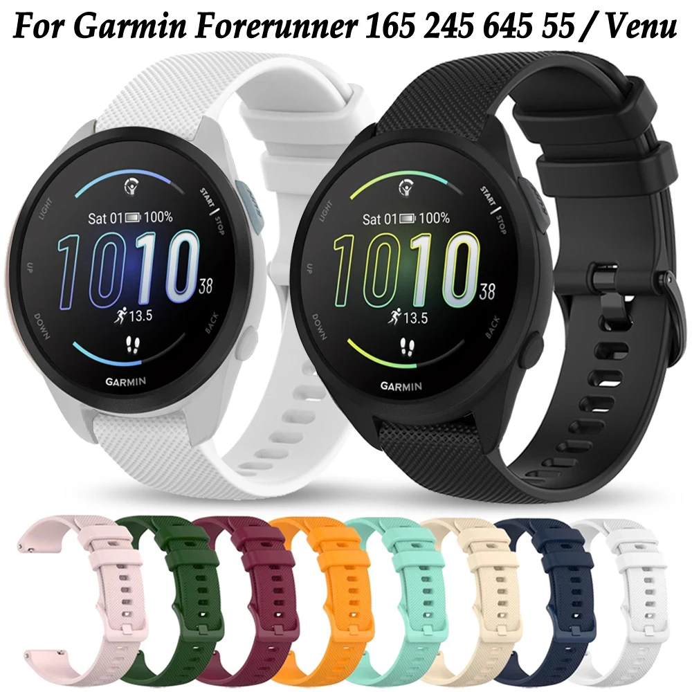 20mm Watch Strap Bracelet For Garmin Forerunner 165 245 645 55 Smartwatch Band Vivoactive 5 3 Venu Sq 2 Venu 2 Plus Watchband