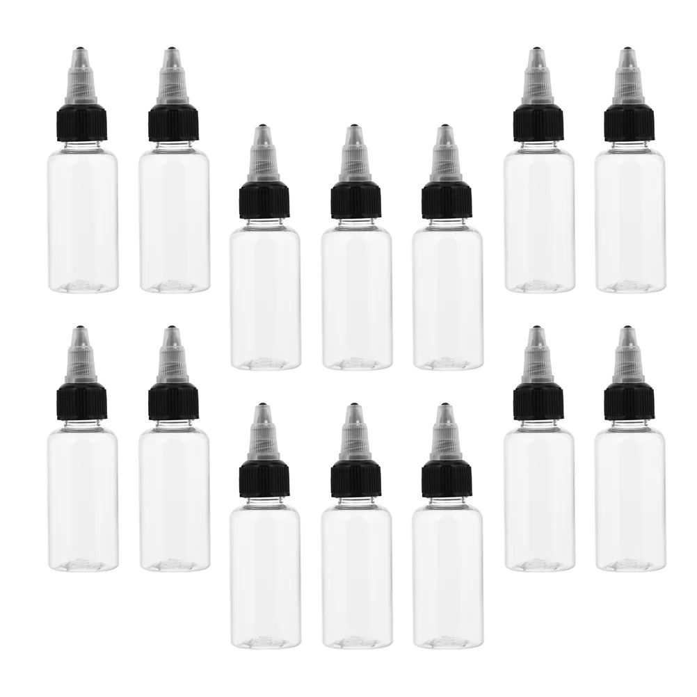 Bouteille en plastique pour condiments, contenant à presser, liquide de tatouage HI, distributeur d'encre de tatouage pour animaux de compagnie, 50 pièces