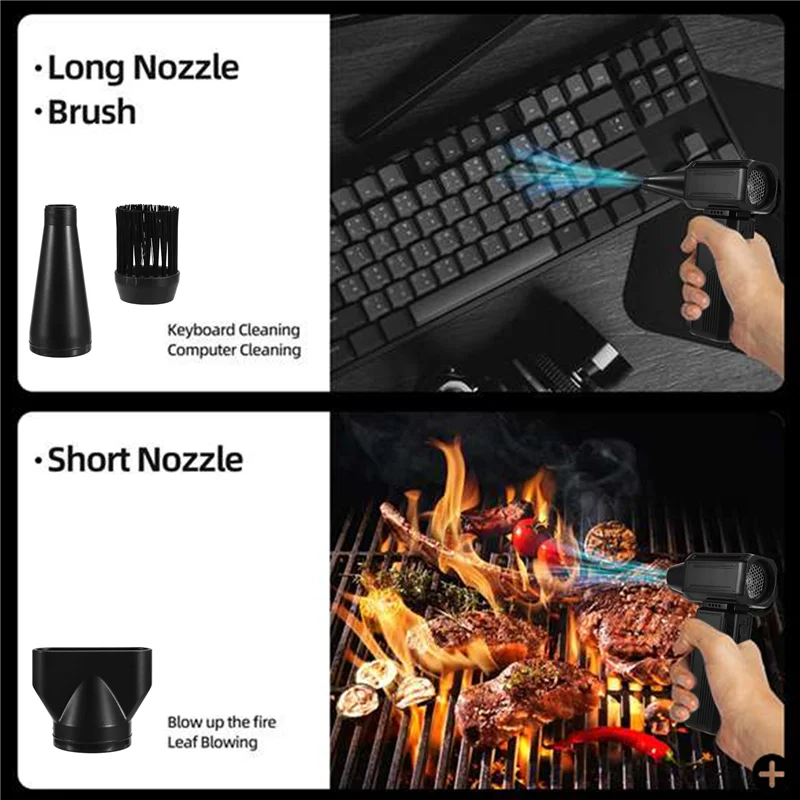 

Plain Electric Air Duster-130000RPM Brushless Turbo Fan, Compressed Air Duster Cordless Dust Blower Air Blower For Home,Car