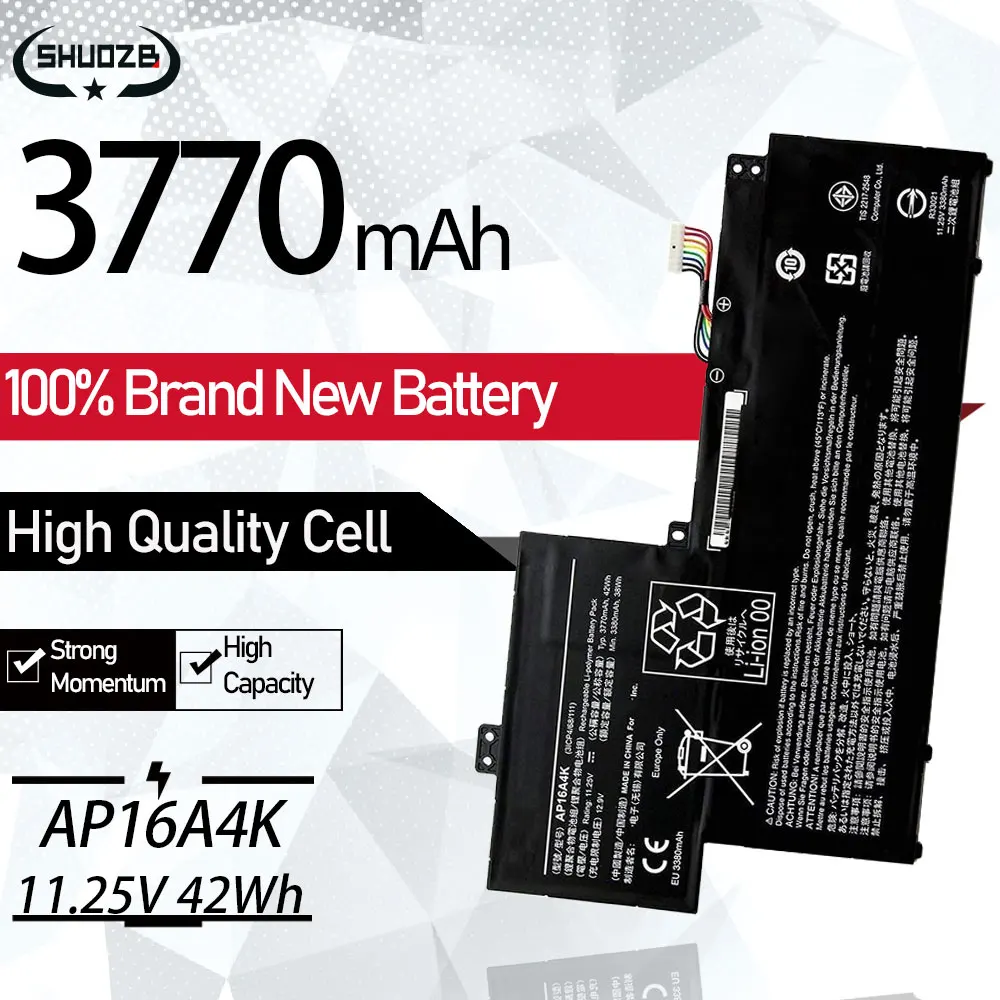 

New AP16A4K KT.00304.003 Laptop Battery For Acer Swift ASPIRE 11 AO1-132 SF113-31-P57A P0N9 SF11 NE132 N16Q9 KT.00304.007 11.25V