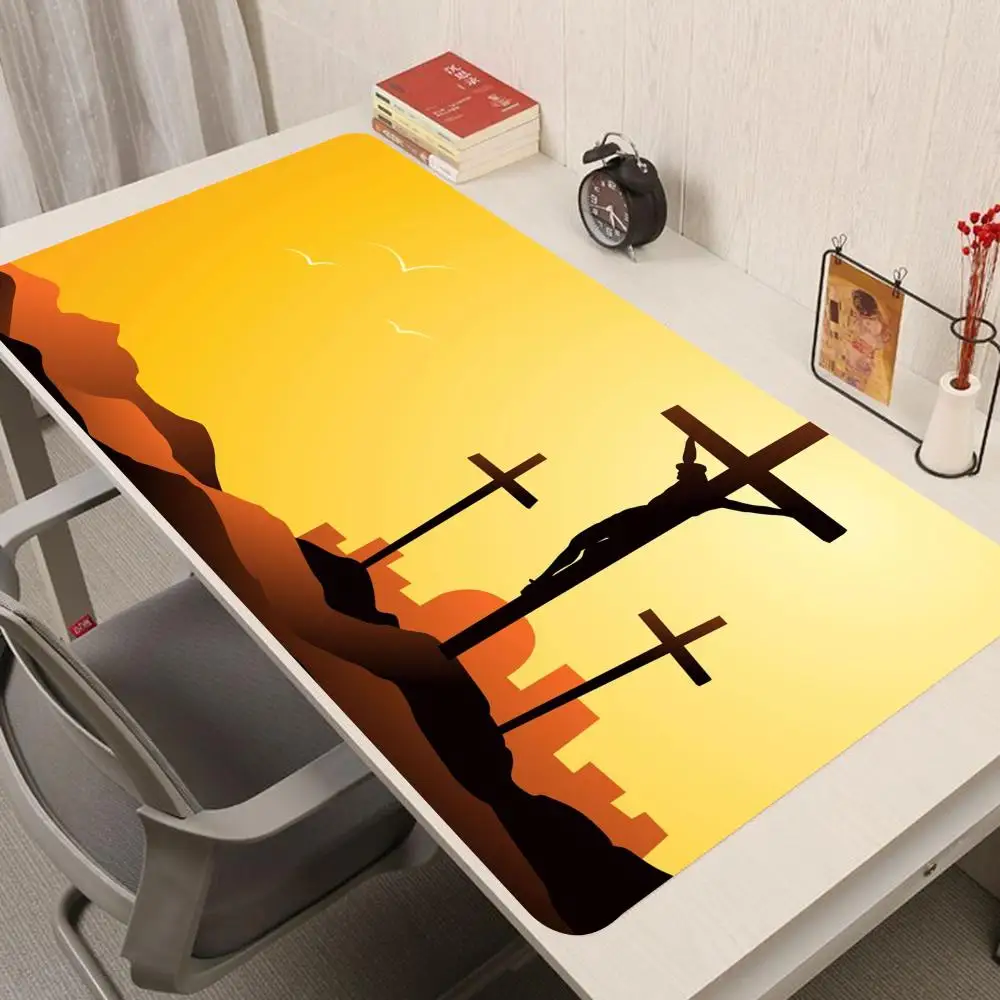 C-Christian J-Jesus cross Mouse Pad Mouse Pad Gaming Mousepad Speed Desk Mat Laptop Gaming Mats For Office Carpet Desk Accessori