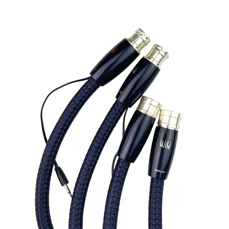 Par de cables equilibrados XLR Wild Blue Yonder, línea de interconexión de Audio HiFi plateada PSS con sistema de disipación de ruido de 72V