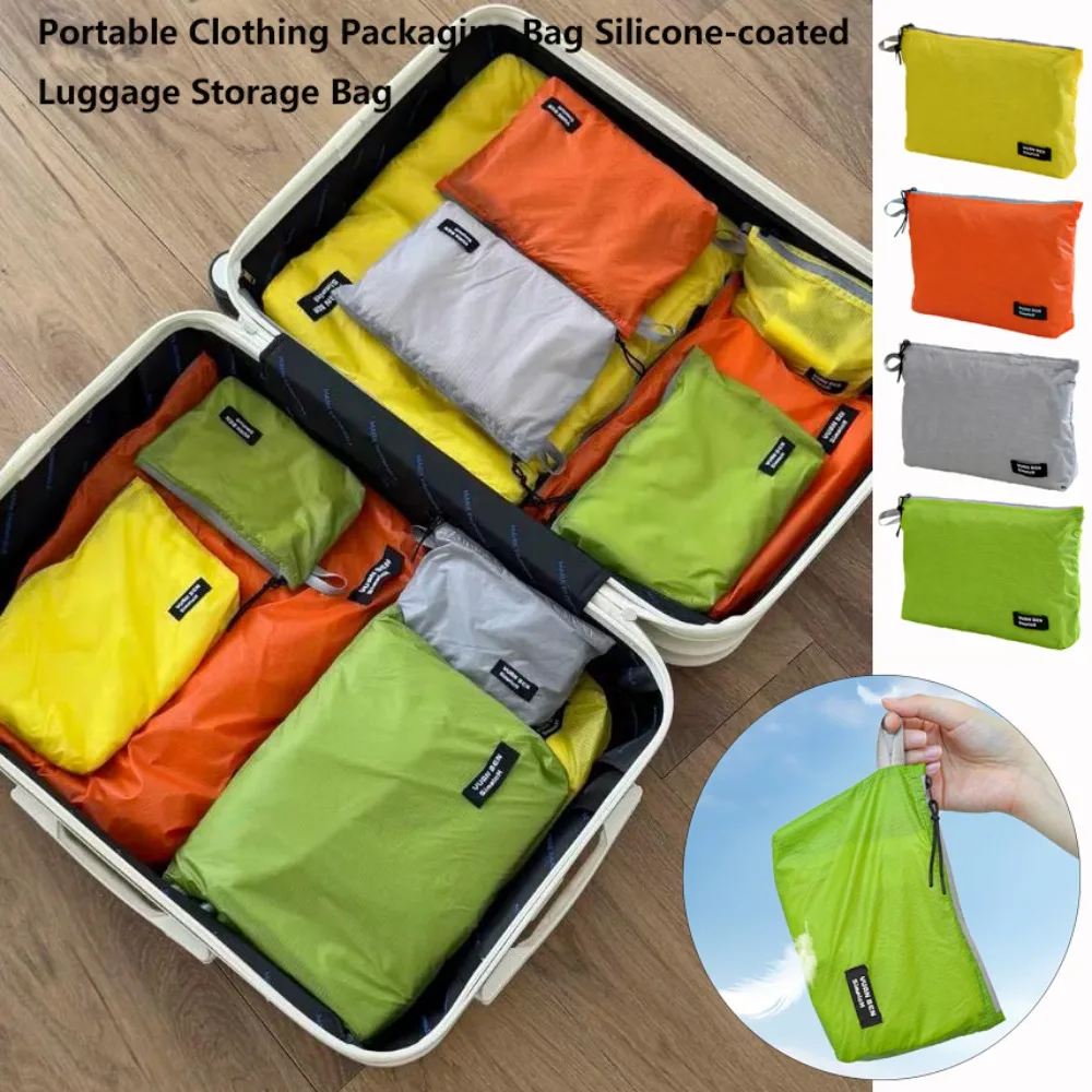 Portable Clothing Packaging Bag Multifunctional Ultra-light Weight Luggage Storage Bag Yellow Orange Waterproof