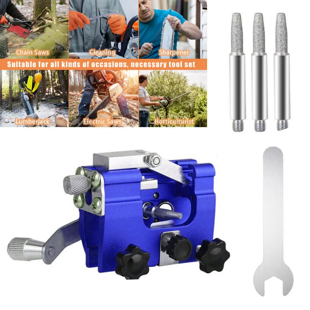 Chain Saw Sharpener Tool  chainsaw chain With 3 Grinding Rod Woodworking Chainsaw Sharpener Universal Portable Tool