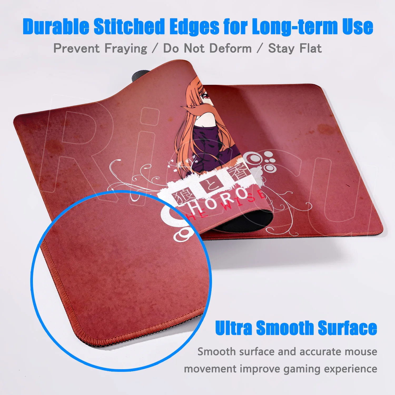 Kawaii Girl Mouse Pad Anime Spice and Wolf Large Non-slip Mousepad XXL PC Game Computer Mat Laptop Desk Mat Cute Rubber Mice Pad