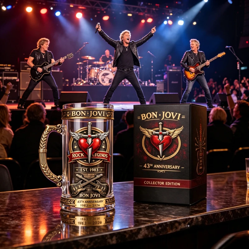 Bon Jovi Rock Legend Themed Be - Beer Mug Handled review and price