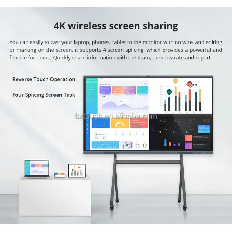 55 65 pollici 4K multimediale tutto in un PC touch screen mobile Smart Board 75 Lavagna interattiva da 85 pollici
