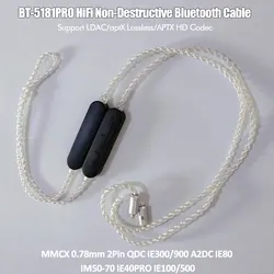 LDAC QCC5181 APT-X Lossless HiFi Cable 0.78/0.75 MMCX UE/QDC A2DC/IE80 IE300 IE900 IE100PRO LE-Audio Wireless Bluetooth5.4 Long