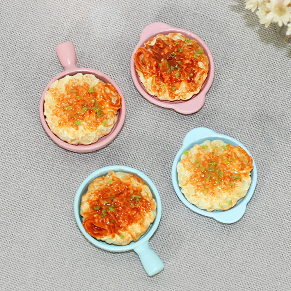 1pcs 1/12 Dollhouse Miniature Accessories Mini Scallion Noodles With Meat Sauce Model Simulation Food for Doll House Decoration