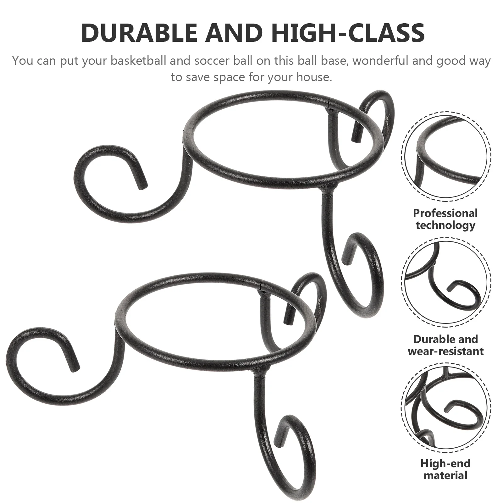 

2Pcs Sports Ball Racks Easy Clean Support Base for Indoor Outdoor Use Basketball Base Volleyball Supports