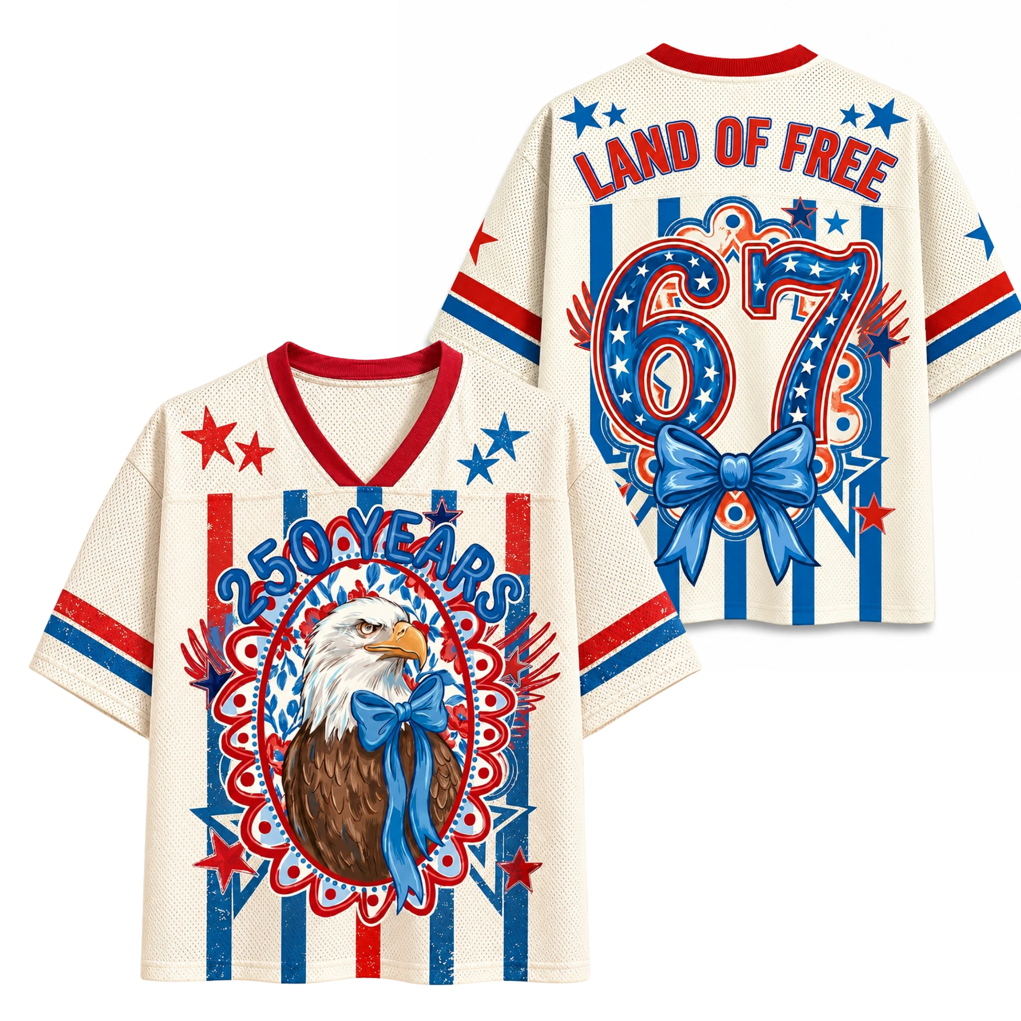 2026 Summer Fashion New Celebrates 250th Anniversary of American Independence with 3D Printed Bald Eagle Casual V-neck T-shirt