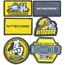 New Nitecore LOGO Embroidery Velcr0 Patch Tactical Military Decorative Patches Combat Appliques Emblem Embroidered Badges Dragon