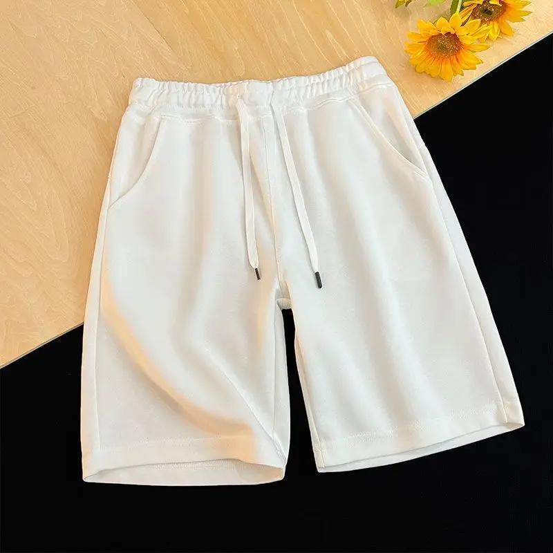 미국산 헤비급 신상 반바지는 여름에 통기성이 뛰어나며 다용도로 활용 가능하며 남성과 여성이 다양한 색상의 트렌디한 신축성 있는 허리밴드를 착용합니다.