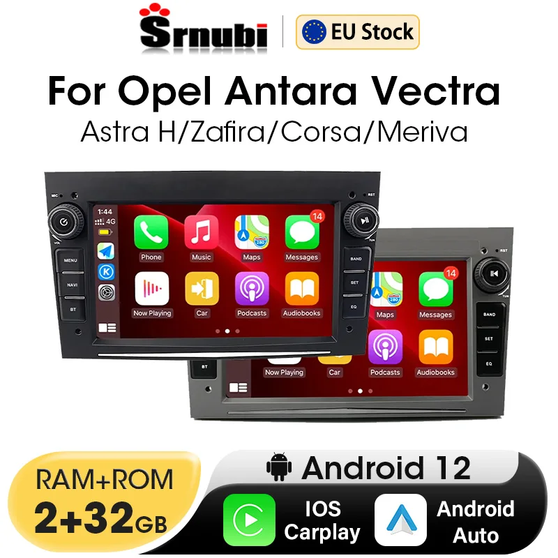 Carplay Android Auto 2 Din Car Radio for Opel Astra H 2004 Vectra Vauxhall Antara Zafira Corsa C D Vivaro Meriva Veda GPS Stereo