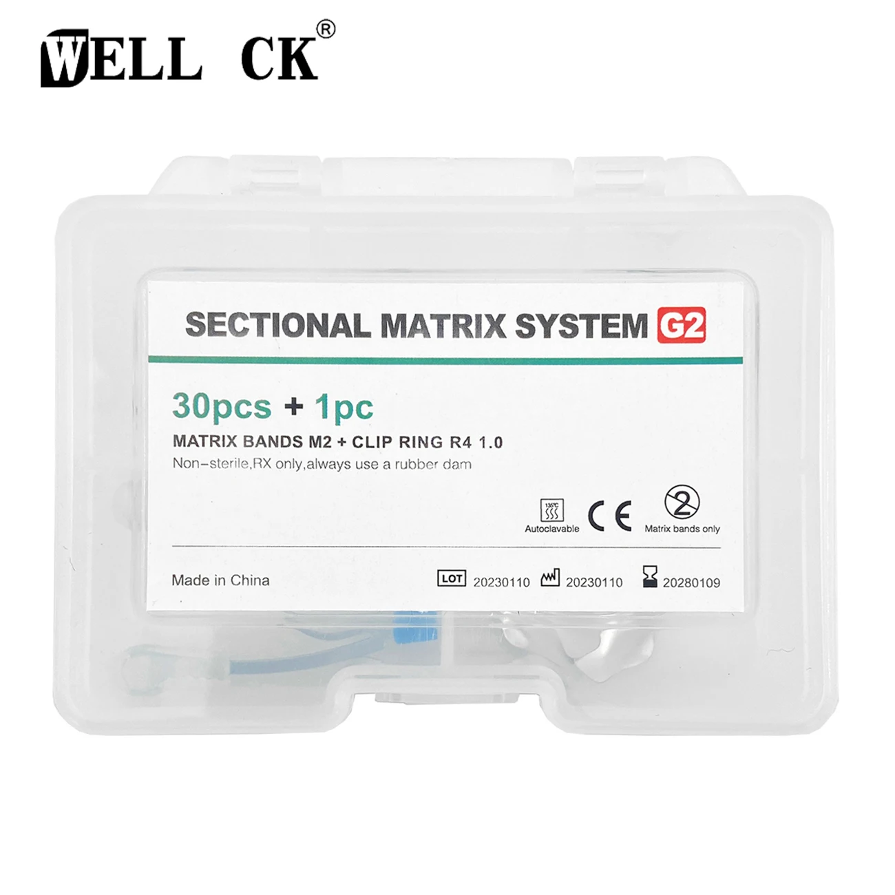 WELLCK Dental 30Pcs Sectional Contoured Metal Matrices Matrix Refill Orthodontic Matrix Materials Accessories Dentistry