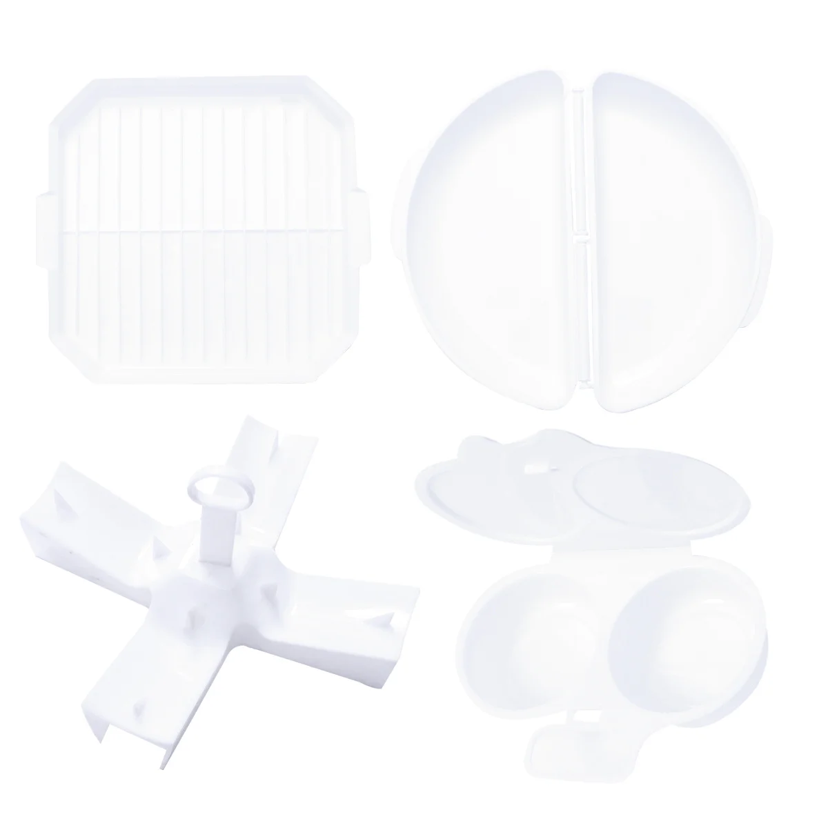 

1 set Baking Set Microwave Baking Tool Set Egg Steamer Fried Box Potato Rack Bacon Grill For Home Kitchen Use White