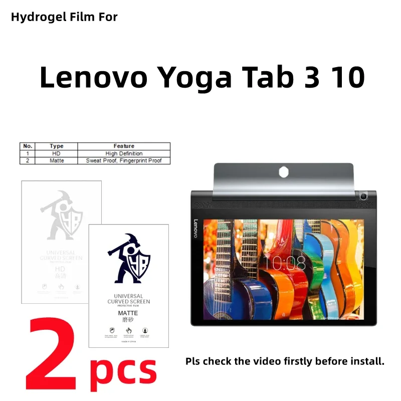 

2pcs HD Hydrogel Film For Lenovo Yoga Tab 3 10 Matte Screen Protector For Lenovo Yoga Tab 3 10 ClearFrosted Full Cover Protect