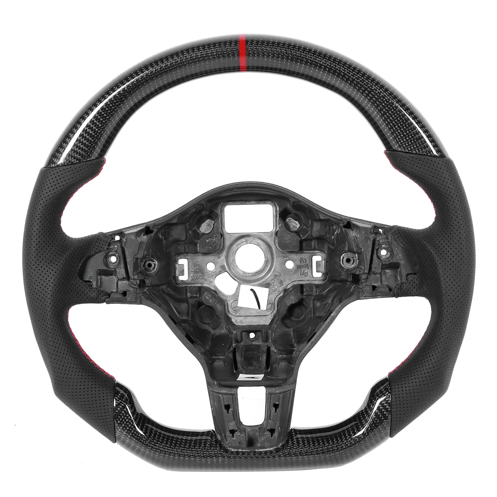 Carbon Fiber Steering Wheel Nappa Perforated Leather Direct Fit for MK6/GTD 2009‑2013