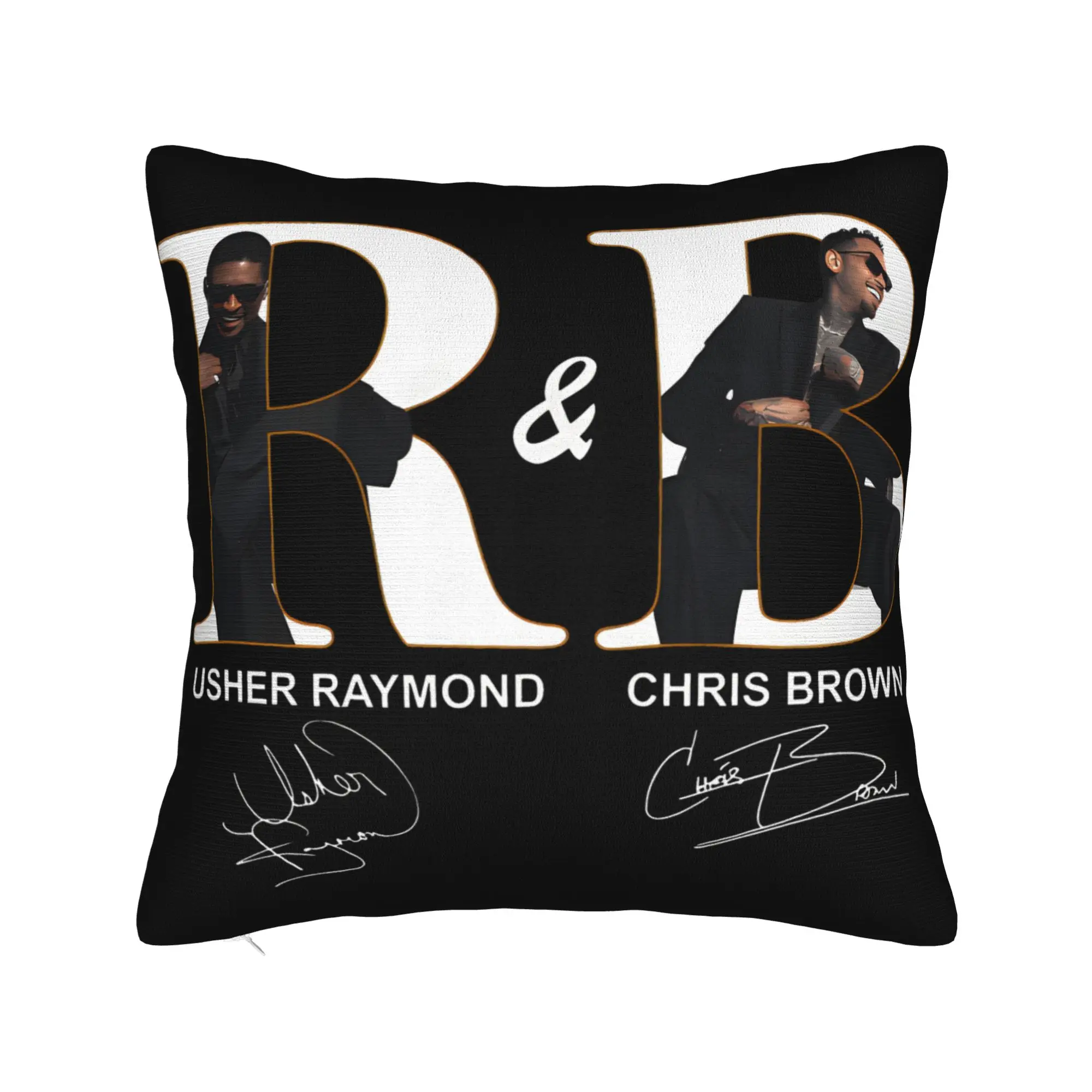 Chris Brown Usher R&B Tour 2026 Pillowcase Merchandise Soft Cushion Cover Decorations  Pillow Case Cover Home Multi Size