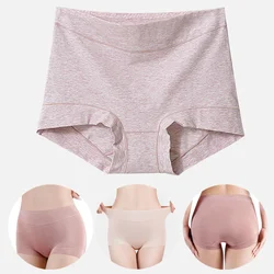 Calcinhas de algodão coloridas para mulheres, cintura alta, boxers respiráveis, shorts femininos, roupas íntimas confortáveis, lingerie sexy, intimidade emagrecedora