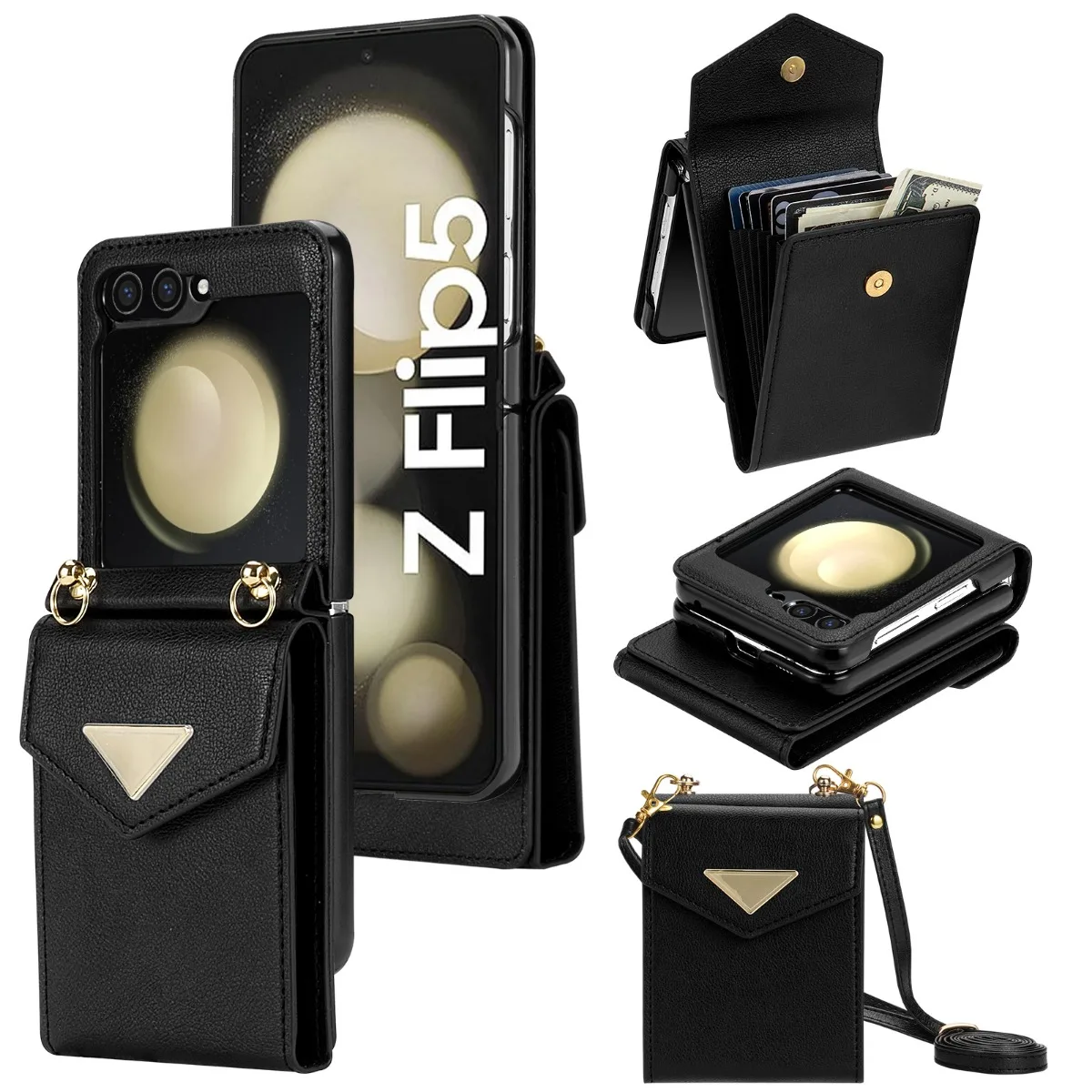 

Кожаный чехол-книжка для телефона Samsung Galaxy Z 6 5 4 3 Flip6 Flip5 Flip4 Flip3