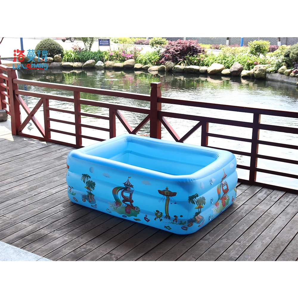 In Stock 210cm Home Use Large Plastic Family Kids Baby Square Pool Inflatable Paddling Swimming Pools For Sale