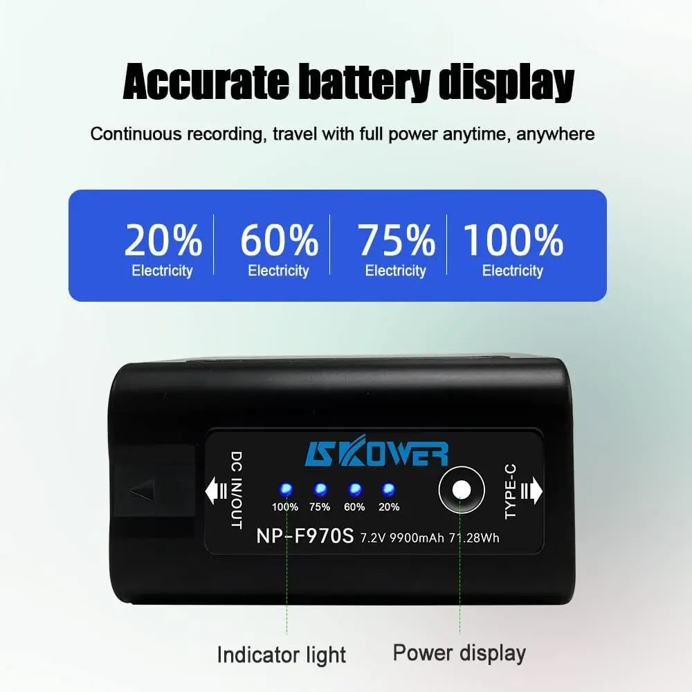 SKOWER 9900mAh NP-F970 NPF970 بطارية الكاميرا USB تهمة الناتج لسوني DCR DSR كاميرا الفيديو لوحات شاشات الفيديو F550