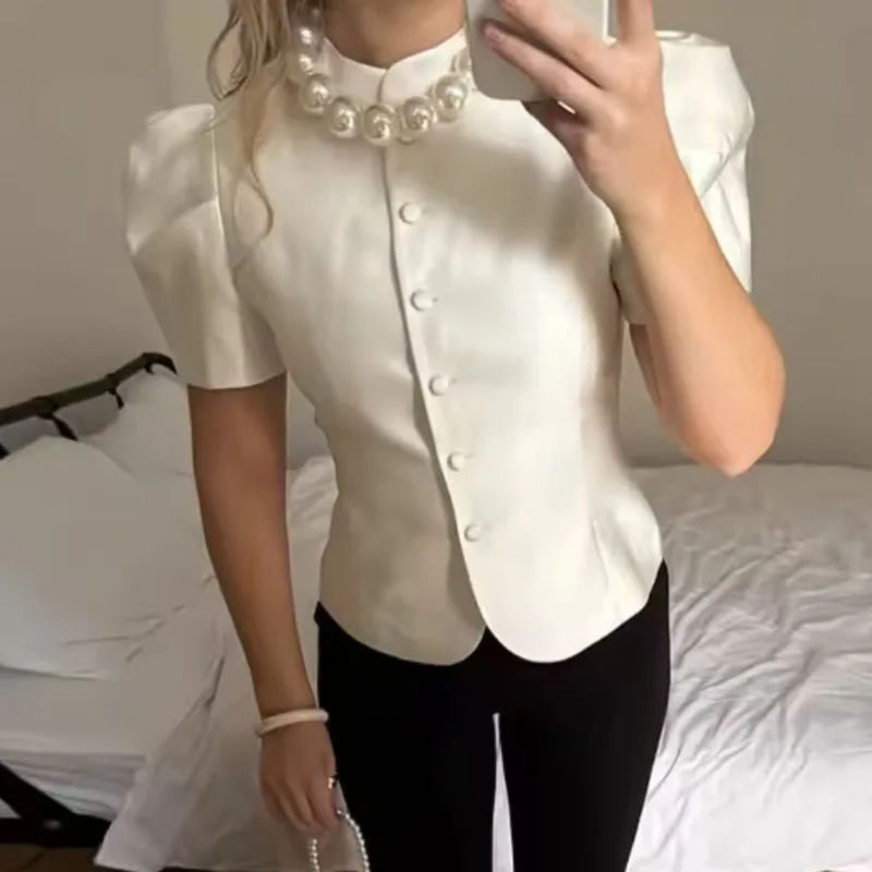 

Tuularose Women's Elegant Jacket Fashion Solid Puff Sleeve Coats Luxury High Street Party Chic Commuting Casual Women's Outwear