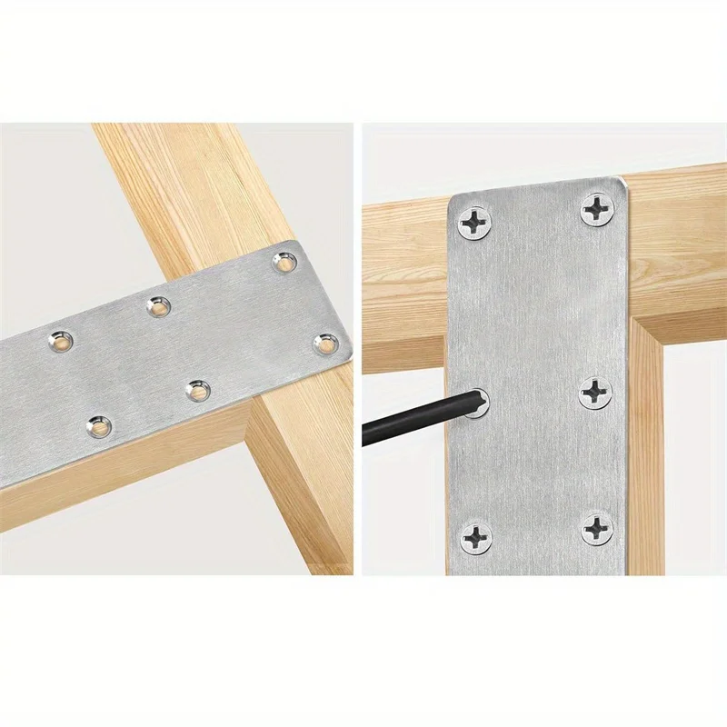 20pcs FLAT Mending แผ่นสแตนเลสแบนโลหะตรงรั้งซ่อมเข้าร่วม Fixing Bracket ไม้ Bracket CONNECTOR
