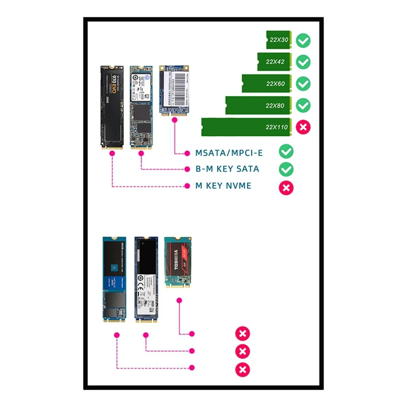 

Корпус SSD-адаптер M2 SATA + MSATA — SATA3.0 6 ГБ, плата адаптера Riser Card с металлической розеткой, поддержка M.2 SATA SSD-A75P