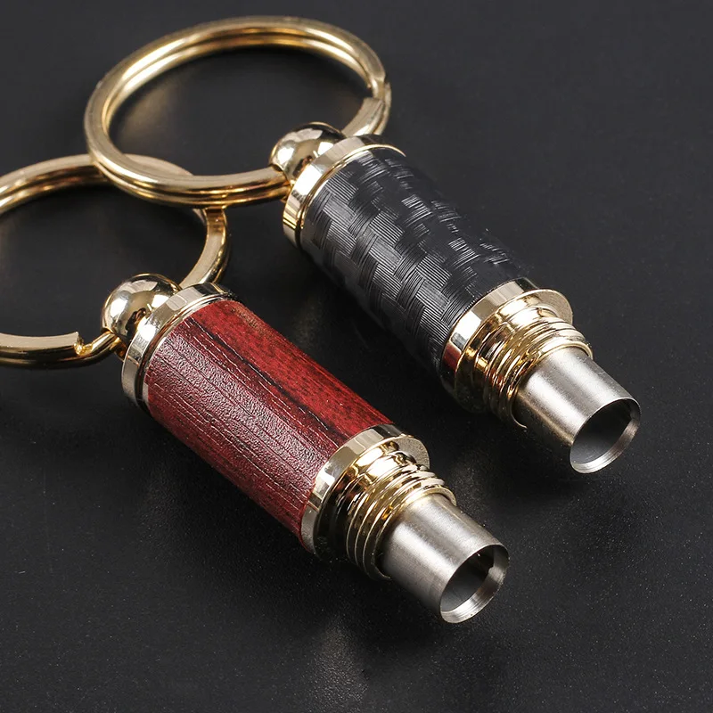 Cigar Punch Alloy Drill Opener Smoking Cigar Cutter Puncher Stainless Steel Pocket Smoke Accessories Blade Key Pendant