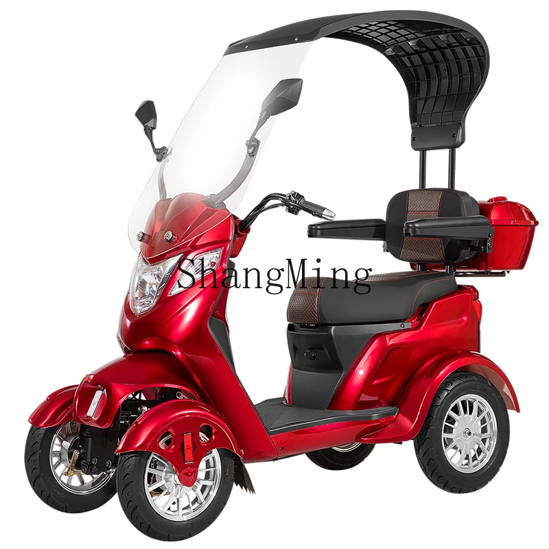 

HJ double four-wheel electric battery car for the elderly, disabled with shed optional lithium battery car