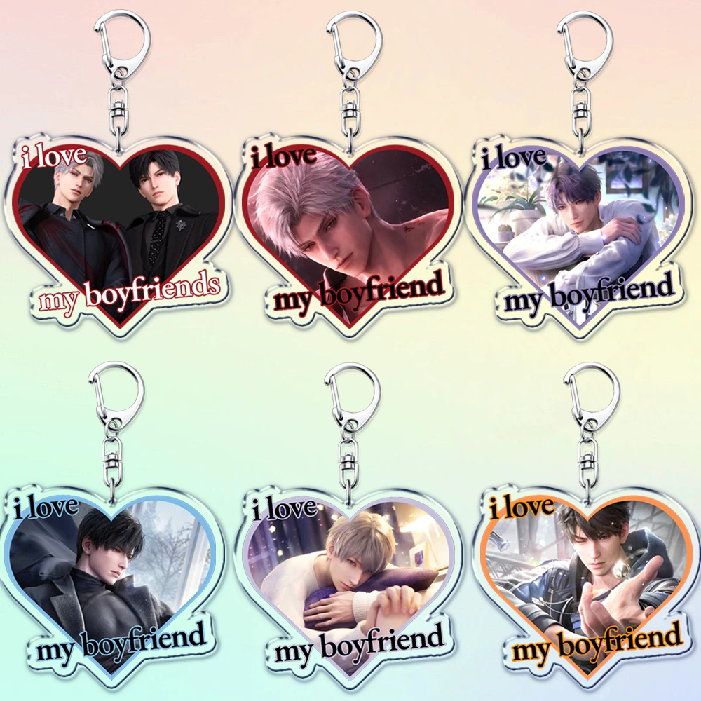 Hot Love and Deepspace Game Game Keychain for Accessories Sylus Zayne Rafayel Xavier Otome Keyring Jewelry Friends Fans Gifts