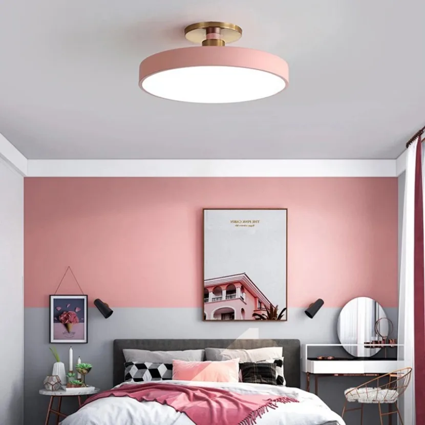 Plafonnier LED Circulaire au Design Nordique Moderne, Luminaire Décoratif d'Nik, Idéal pour une Salle à Manger, un Bureau ou une Chambre d'Enfant