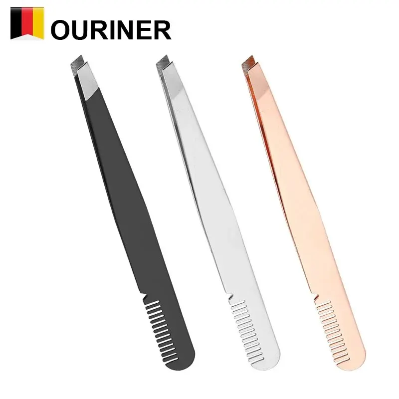 2pcs EyeBrow Clips Removal Makeup Tools Eyebrow Tweezer Colorful Hair Beauty Fine Hairs Puller Stainless Steel Slanted