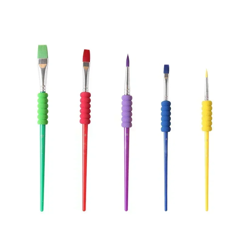 Children's Colorful Beginner Watercolor Acrylic Art Painting Watercolor Brush Oil Painting Pen Set 4-color Nylon Pen Head Brush