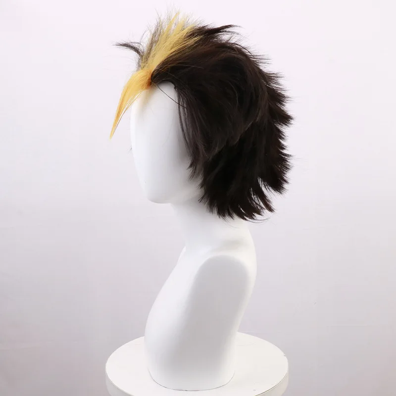 Volleyball Boys!! / A Wig Of A Big Pompadour With A Tuft Of Yellow Hair Cosplay Wig High-temperature Silk Rose Inner Net