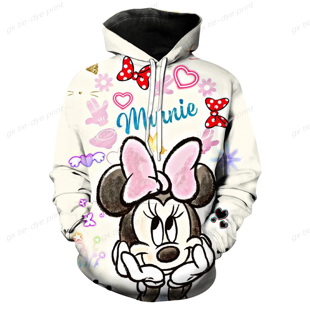 Women Oversized Hoodies Autumn Disney Mickey Mouse Print Hooded Sweatshirts Female Casual Long Sleeve Pullover Tops Streetwear