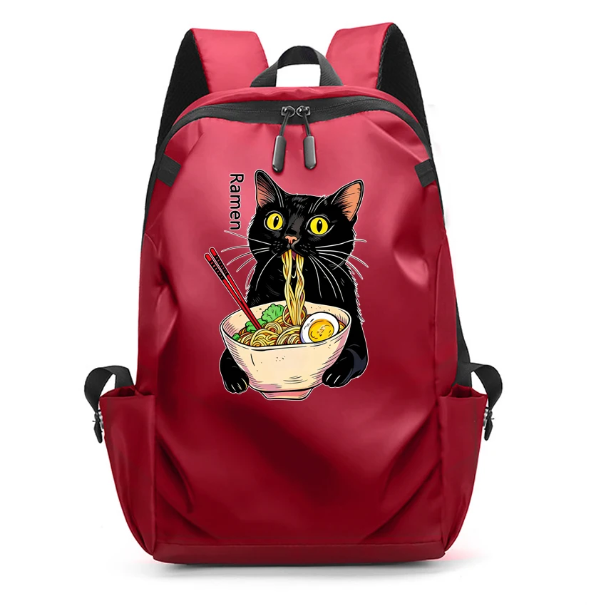 

Мужской многофункциональный деловой рюкзак для ноутбука, водонепроницаемый мужской рюкзак с лапшой, рамэн, кошка с принтом, рюкзак для мальчиков и девочек, рюкзак для влюбленных