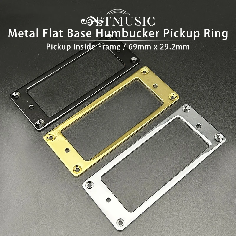 

12Pcs Mini Style Metal Flat Base Pickup Humbucker Ring for Electric Guitar Mounting Inside Frame 69mm x 29.2mm Chrome/Black/Gold