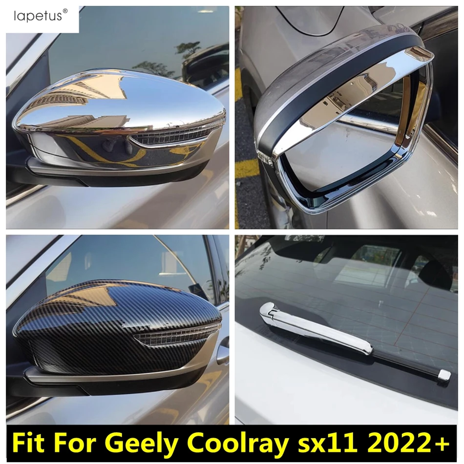 

For Geely Coolray sx11 2022 2023 Rearview Mirror Cap Shell Rain Eyebrow / Window Wiper Decoration Cover Trim Chrome Accessories