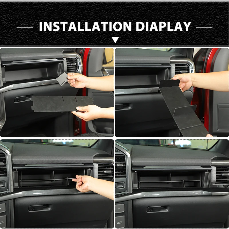 باوا سيارة مساعد الطيار صندوق تخزين المنظم حالة تجميع لوحة منفصلة الأجزاء الداخلية اكسسوارات لفورد F150 2021 2022 2023 2024