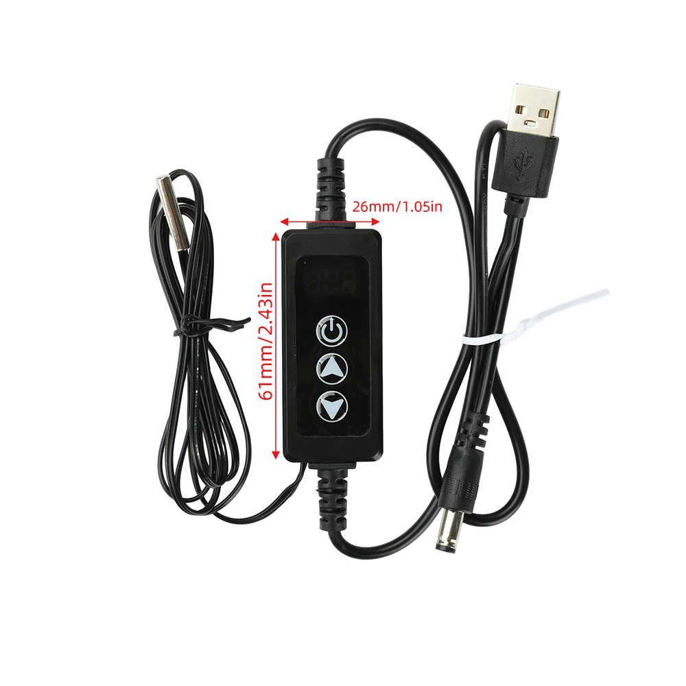 W-3301A DC 5–24 V Miniature Thermostat, LED Digital Display, Wired Thermostat with Timer Switch Function