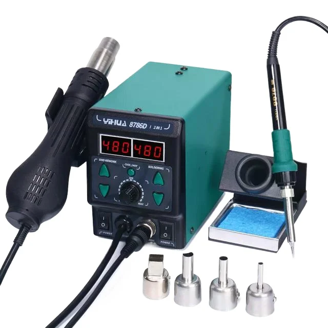 

YIHUA 8786D-I Soldering Iron Hot Air Station BGA Rework Station Phone Repair SMD Solder Tool Welding Station